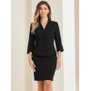 imageAllegra K 2 Piece Suit Skirt Set for Womens Notched Collar Casual Business Skirt Suit Set and Blazer Pencil SkirtsBlack