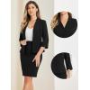 imageAllegra K 2 Piece Suit Skirt Set for Womens Notched Collar Casual Business Skirt Suit Set and Blazer Pencil SkirtsBlack