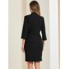 imageAllegra K 2 Piece Suit Skirt Set for Womens Notched Collar Casual Business Skirt Suit Set and Blazer Pencil SkirtsBlack