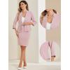 imageAllegra K 2 Piece Suit Skirt Set for Womens Notched Collar Casual Business Skirt Suit Set and Blazer Pencil SkirtsGrey Pink
