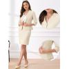 imageAllegra K 2 Piece Suit Skirt Set for Womens Notched Collar Casual Business Skirt Suit Set and Blazer Pencil SkirtsLight Khaki