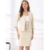 imageAllegra K 2 Piece Suit Skirt Set for Womens Notched Collar Casual Business Skirt Suit Set and Blazer Pencil SkirtsLight Khaki