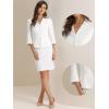 imageAllegra K 2 Piece Suit Skirt Set for Womens Notched Collar Casual Business Skirt Suit Set and Blazer Pencil SkirtsWhite