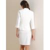 imageAllegra K 2 Piece Suit Skirt Set for Womens Notched Collar Casual Business Skirt Suit Set and Blazer Pencil SkirtsWhite