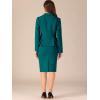 imageAllegra K 2 Piece Suit Skirt Sets for Women Blazer and Pencil Skirts Formal Office Business Casual OutfitsPeacock Green