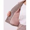 imageAllegra K 2 Piece Tweed Plaid Skirt Set for Womens Business Collarless Blazer and Mini Skirt Suit SetsPink Purple