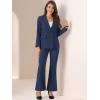 imageAllegra K 2 Piece Work Suit for Womens Business Formal DoubleBreasted Blazer and Pants SetDark Blue