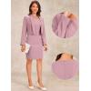 imageAllegra K Business Blazer Dress Suit Sets for Women Casual Long Sleeve Blazer and Sleeveless Dresses Work Office OutfitsGrey Pink