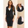 imageAllegra K Business Skirt Suit Set for Womens 2 Piece Office Work Outfit Collarless Blazer Pencil SkirtBlack