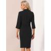 imageAllegra K Business Skirt Suit Set for Womens 2 Piece Office Work Outfit Collarless Blazer Pencil SkirtBlack