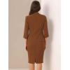 imageAllegra K Business Skirt Suit Set for Womens 2 Piece Office Work Outfit Collarless Blazer Pencil SkirtBrown