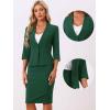 imageAllegra K Business Skirt Suit Set for Womens 2 Piece Office Work Outfit Collarless Blazer Pencil SkirtDark Green