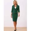 imageAllegra K Business Skirt Suit Set for Womens 2 Piece Office Work Outfit Collarless Blazer Pencil SkirtDark Green