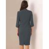 imageAllegra K Business Skirt Suit Set for Womens 2 Piece Office Work Outfit Collarless Blazer Pencil SkirtDark Grey