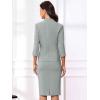 imageAllegra K Business Skirt Suit Set for Womens 2 Piece Office Work Outfit Collarless Blazer Pencil SkirtGray