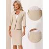 imageAllegra K Business Skirt Suit Set for Womens 2 Piece Office Work Outfit Collarless Blazer Pencil SkirtKhaki