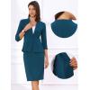 imageAllegra K Business Skirt Suit Set for Womens 2 Piece Office Work Outfit Collarless Blazer Pencil SkirtLake Blue