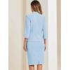 imageAllegra K Business Skirt Suit Set for Womens 2 Piece Office Work Outfit Collarless Blazer Pencil SkirtLight Blue