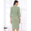 imageAllegra K Business Skirt Suit Set for Womens 2 Piece Office Work Outfit Collarless Blazer Pencil SkirtPea Green