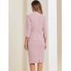 imageAllegra K Business Skirt Suit Set for Womens 2 Piece Office Work Outfit Collarless Blazer Pencil SkirtPink