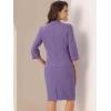imageAllegra K Business Skirt Suit Set for Womens 2 Piece Office Work Outfit Collarless Blazer Pencil SkirtPurple