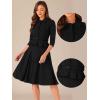 imageAllegra K Business Skirt Suit Sets for Womens 2 Piece Outfits Office 34 Sleeve Blazer Jacket Pleated SkirtsBlack