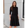 imageAllegra K Business Skirt Suit Sets for Womens 2 Piece Outfits Office 34 Sleeve Blazer Jacket Pleated SkirtsBlack