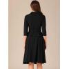 imageAllegra K Business Skirt Suit Sets for Womens 2 Piece Outfits Office 34 Sleeve Blazer Jacket Pleated SkirtsBlack