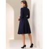 imageAllegra K Business Skirt Suit Sets for Womens 2 Piece Outfits Office 34 Sleeve Blazer Jacket Pleated SkirtsDark Blue