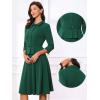 imageAllegra K Business Skirt Suit Sets for Womens 2 Piece Outfits Office 34 Sleeve Blazer Jacket Pleated SkirtsDark Green