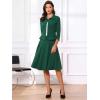 imageAllegra K Business Skirt Suit Sets for Womens 2 Piece Outfits Office 34 Sleeve Blazer Jacket Pleated SkirtsDark Green