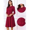 imageAllegra K Business Skirt Suit Sets for Womens 2 Piece Outfits Office 34 Sleeve Blazer Jacket Pleated SkirtsDark Red