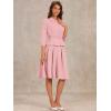 imageAllegra K Business Skirt Suit Sets for Womens 2 Piece Outfits Office 34 Sleeve Blazer Jacket Pleated SkirtsDusty Pink