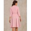 imageAllegra K Business Skirt Suit Sets for Womens 2 Piece Outfits Office 34 Sleeve Blazer Jacket Pleated SkirtsDusty Pink