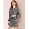 imageAllegra K Business Suit Set for Womens 2 Piece Outfits Plaid Tweed Easter Short Blazer Jacket and Skirt SetsBlack