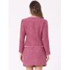 imageAllegra K Business Suit Set for Womens 2 Piece Outfits Plaid Tweed Easter Short Blazer Jacket and Skirt SetsHot Pink