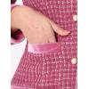 imageAllegra K Business Suit Set for Womens 2 Piece Outfits Plaid Tweed Easter Short Blazer Jacket and Skirt SetsHot Pink