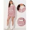 imageAllegra K Business Suit Set for Womens 2 Piece Outfits Plaid Tweed Easter Short Blazer Jacket and Skirt SetsPink