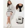 imageAllegra K Business Suit Set for Womens 2 Piece Outfits Plaid Tweed Easter Short Blazer Jacket and Skirt SetsWhite