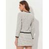 imageAllegra K Business Suit Set for Womens 2 Piece Outfits Plaid Tweed Easter Short Blazer Jacket and Skirt SetsWhite