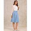 imageAllegra K Casual Office ALine Skirt for Womens Knee Length Button Decor Midi Pleated SkirtsGrey Blue