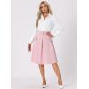 imageAllegra K Casual Office ALine Skirt for Womens Knee Length Button Decor Midi Pleated SkirtsPink
