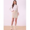 imageAllegra K Faux Suede Skirt for Womens High Waist Casual Belted Pencil SkirtsBeige