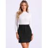 imageAllegra K Faux Suede Skirt for Womens High Waist Casual Belted Pencil SkirtsBlack