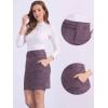 imageAllegra K Faux Suede Skirt for Womens High Waist Casual Belted Pencil SkirtsDark Purple