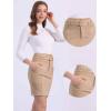 imageAllegra K Faux Suede Skirt for Womens High Waist Casual Belted Pencil SkirtsKhaki