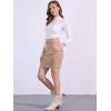 imageAllegra K Faux Suede Skirt for Womens High Waist Casual Belted Pencil SkirtsKhaki