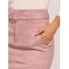 imageAllegra K Faux Suede Skirt for Womens High Waist Casual Belted Pencil SkirtsPink