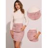 imageAllegra K Faux Suede Skirt for Womens High Waist Casual Belted Pencil SkirtsPink