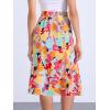 imageAllegra K Floral Skirt for Womens Elastic Waist ALine Midi SkirtsAbstract Floral